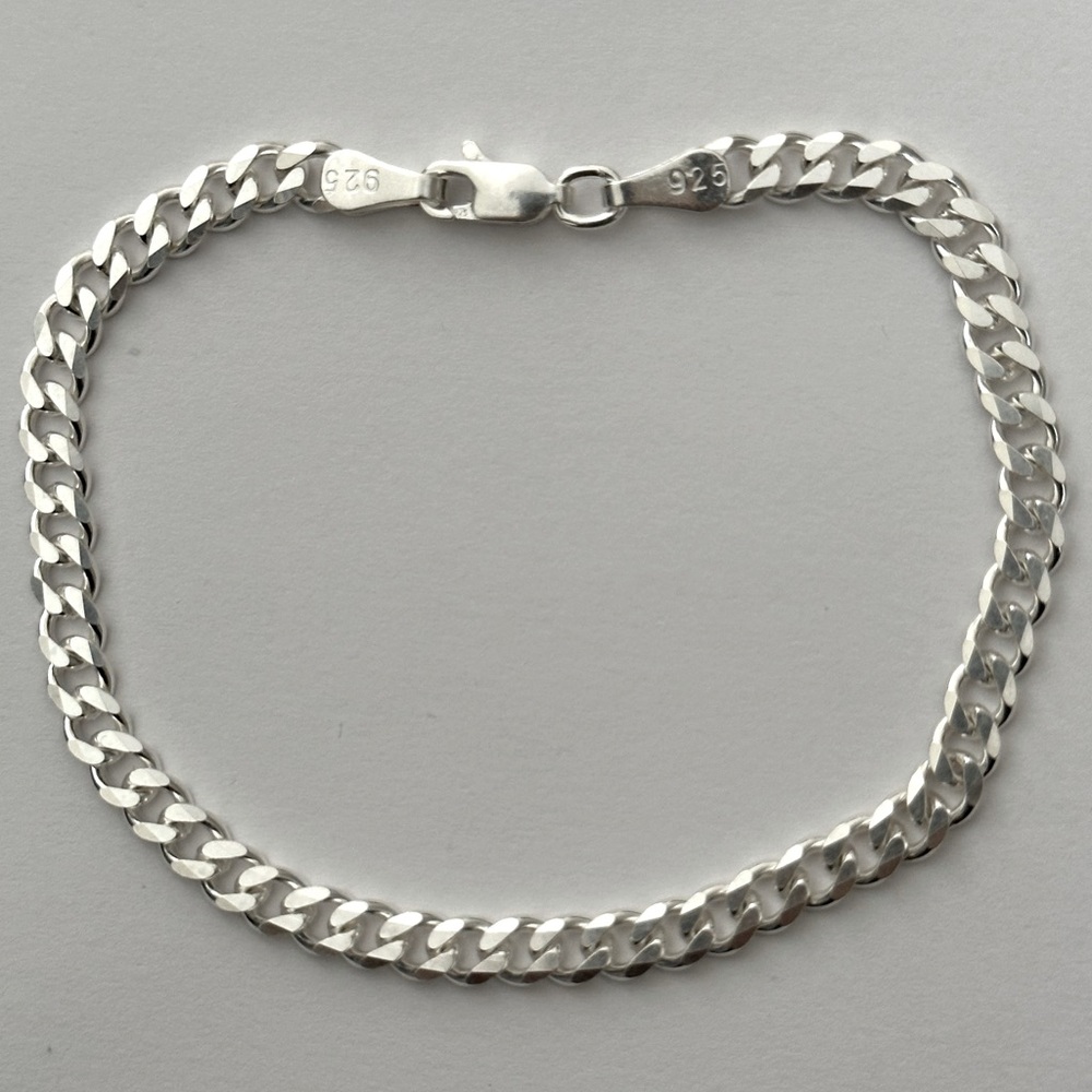 925 Silver 7.75” 5mm bracelet cuban chain Unisex